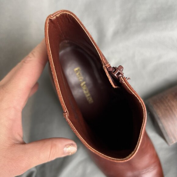 Enzo Angiolini Size 9.5 Ankle Boots Konak Shoes Leather Brown Red Jizelle - Picture 10 of 12